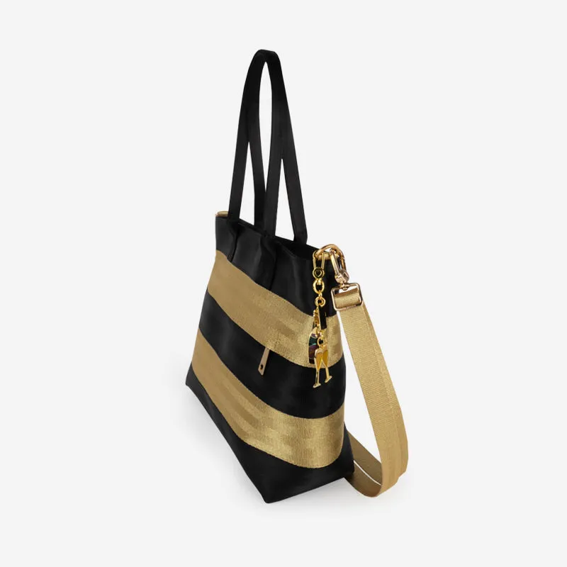 Mini Streamline Tote / Black and Gold