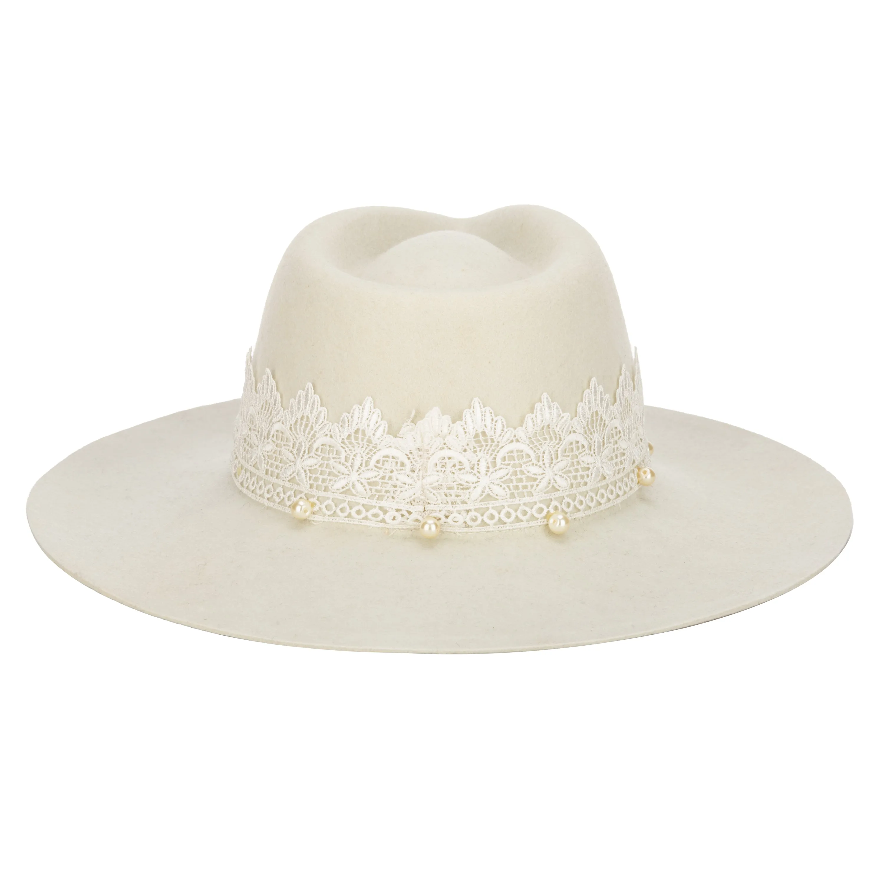 Now & Forever - Women's Felt Cowboy W/ Lace & Pearls