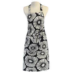 Retro Flower Black White Apron