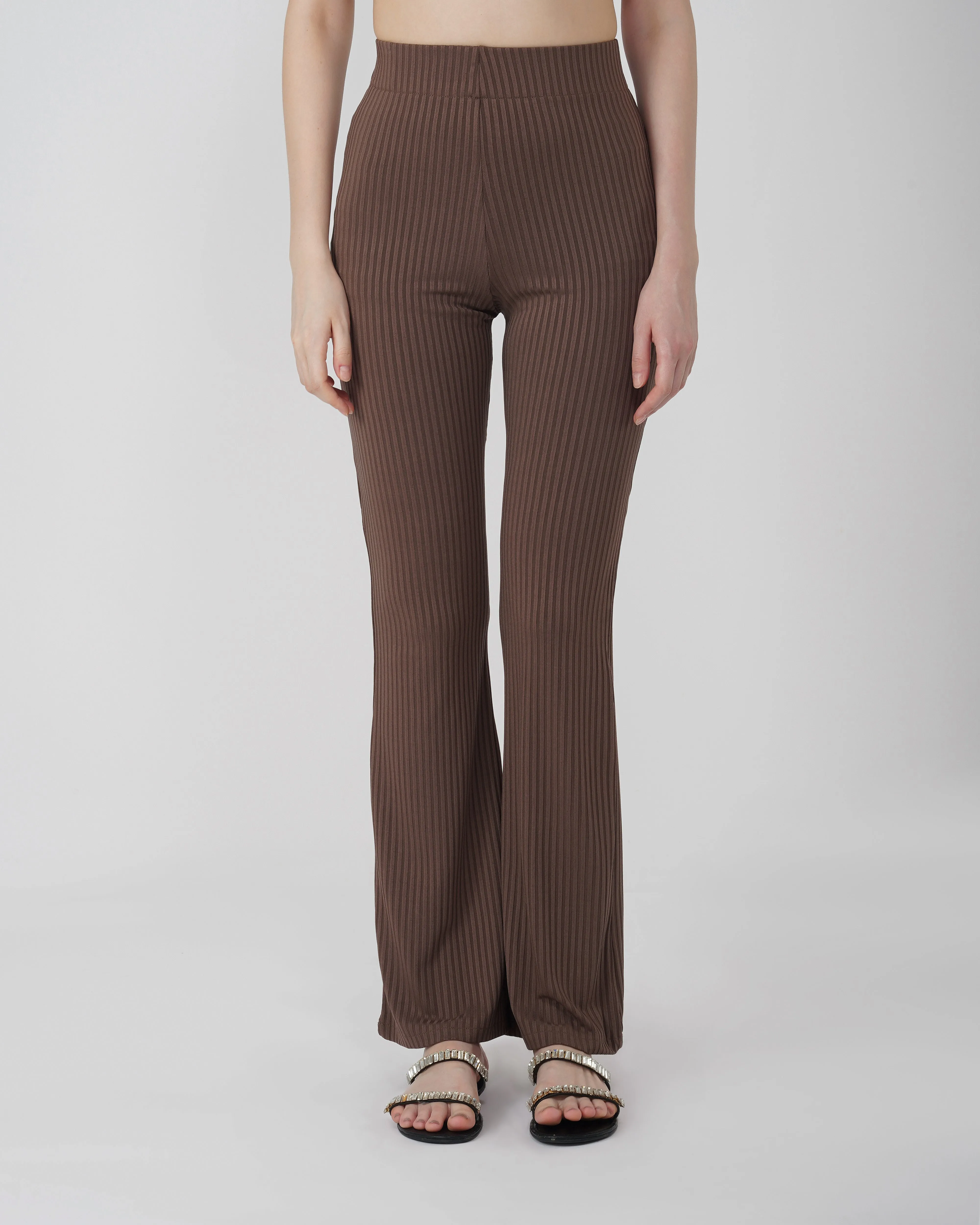 RIBBED FLARED TROUSER