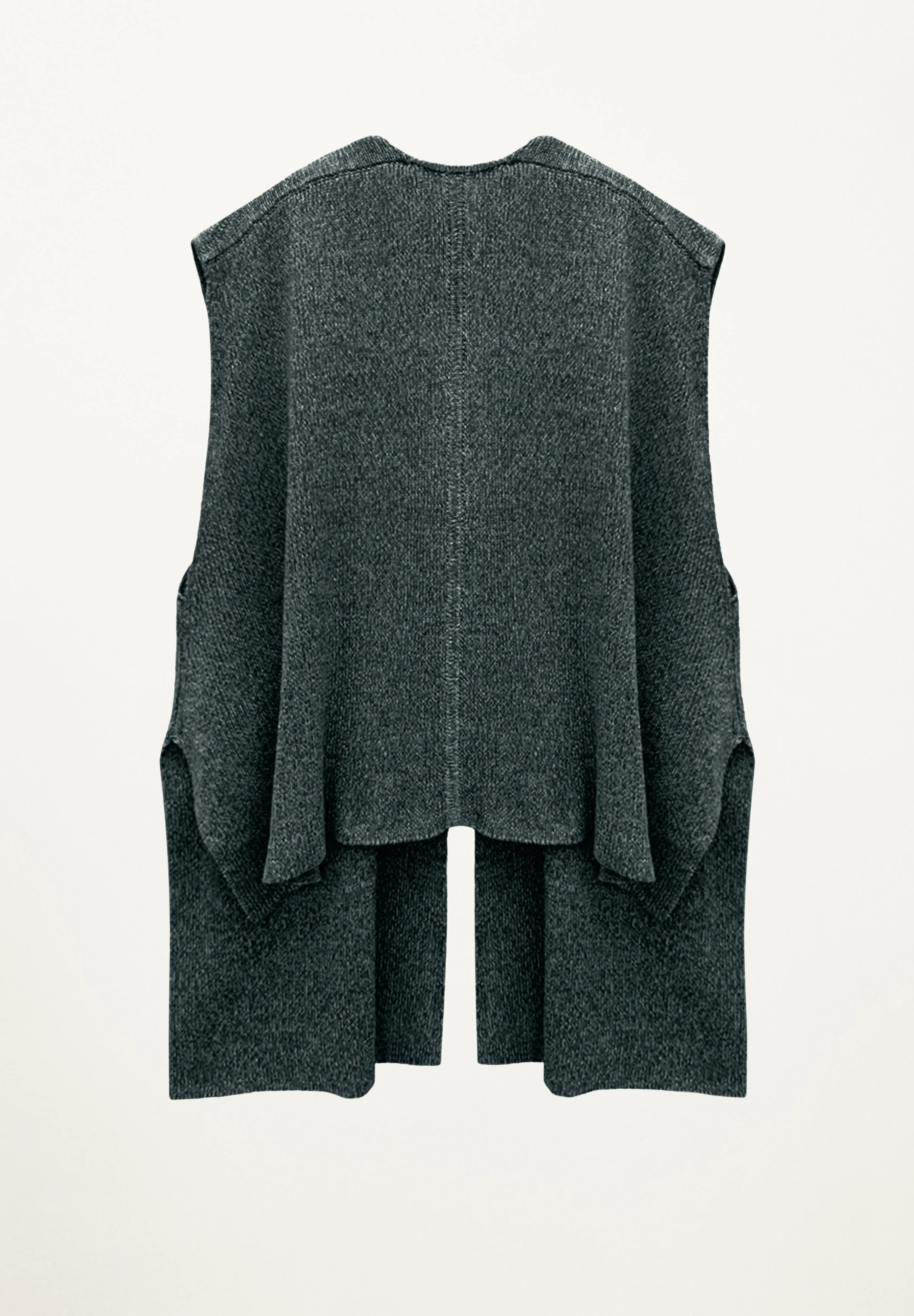 Ribbed Poncho Vest in Atlantic