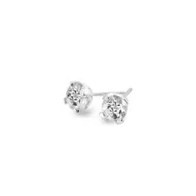 Sea gem white topaz studs