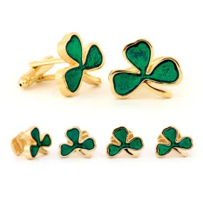 Shamrock Cuff Links & Stud Set