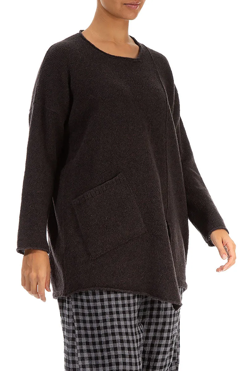 Side Split Chocolate Wool Sweater