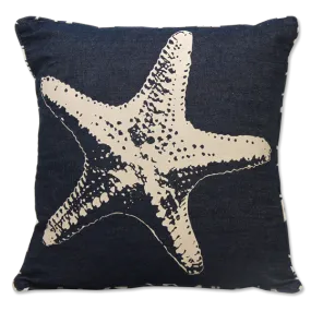 Starfish Indigo Denim Cushion Cover, Small