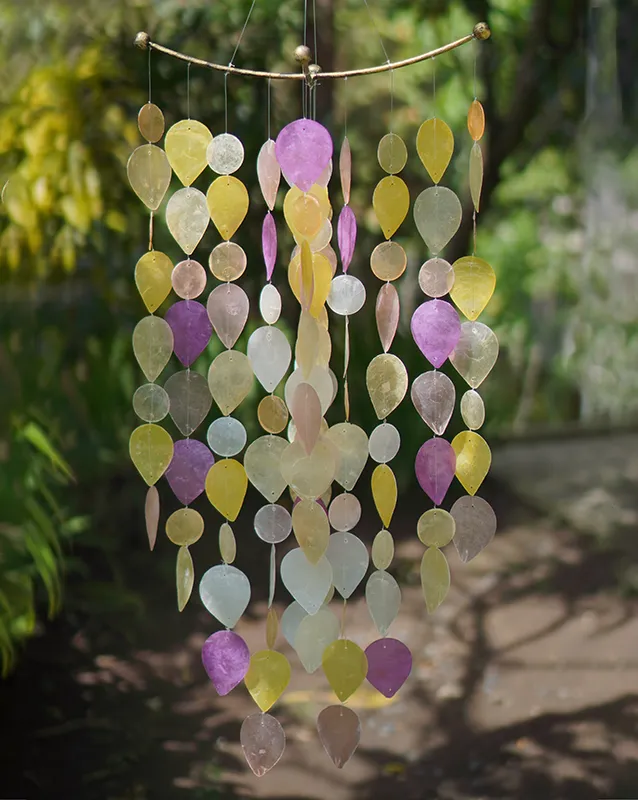 Sunrise Leaf Capiz Wind Chime