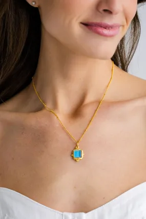 Susan Shaw Charlotte Dainty Aqua Necklace