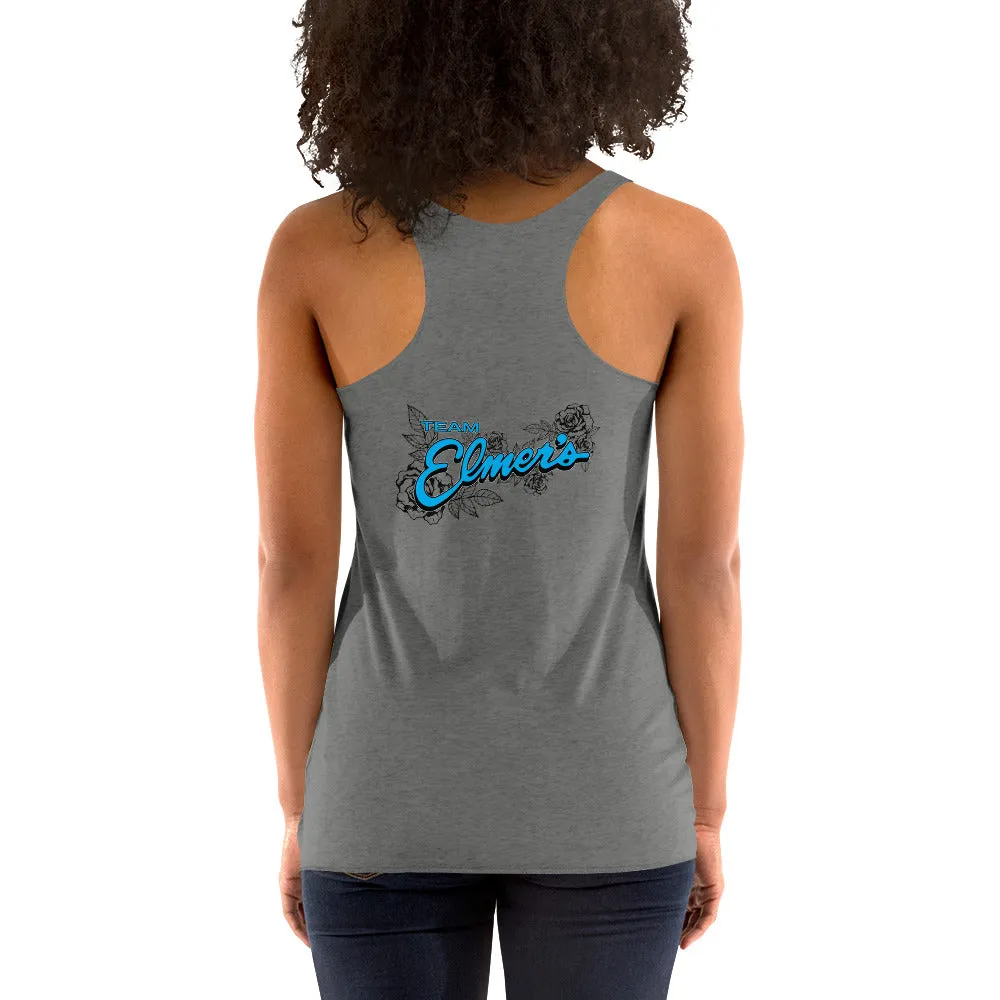 Team Elmer's Floral "E" Women's Racerback Tank