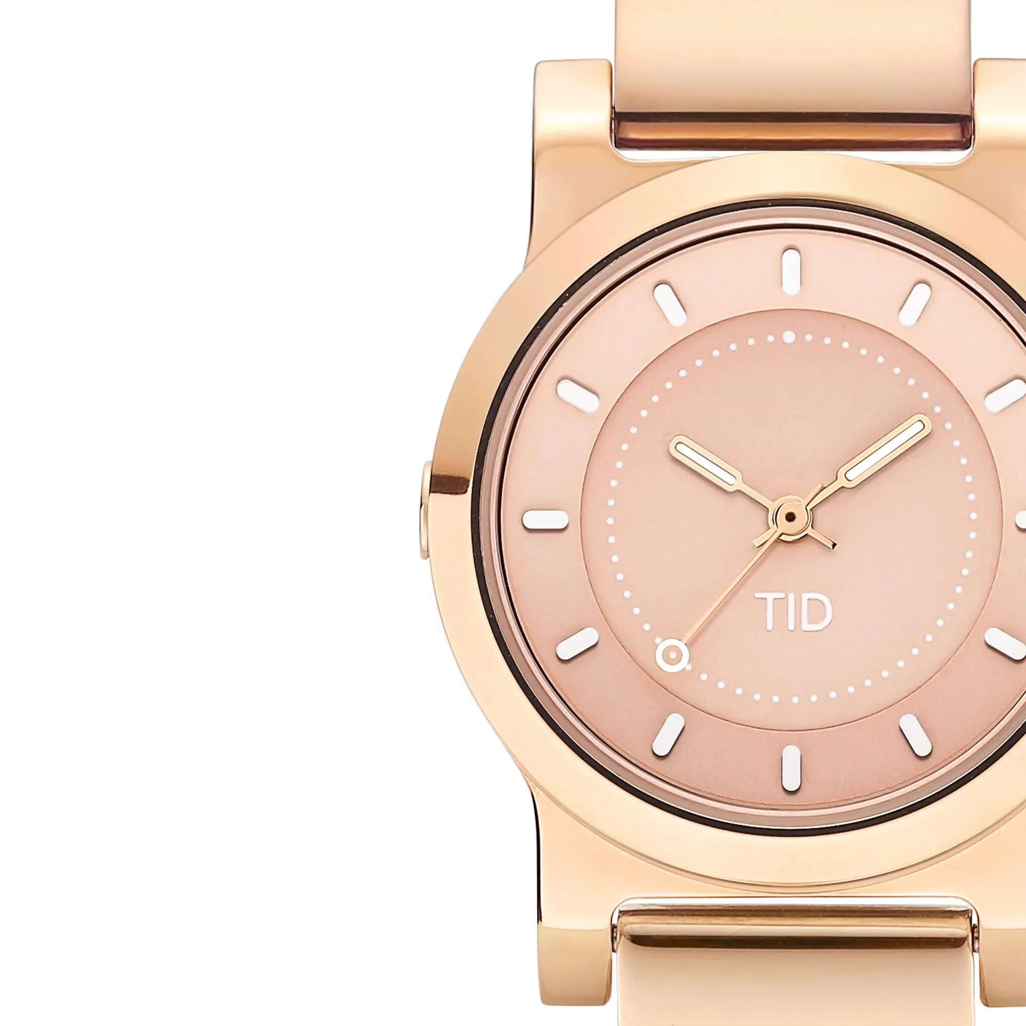 TID No.4 Watch for Women / 28mm Rose Gold Dial / Champagne Leather Strap