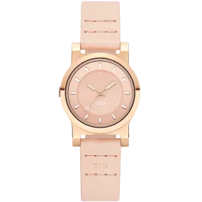 TID No.4 Watch for Women / 28mm Rose Gold Dial / Champagne Leather Strap