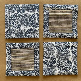 Tumbleweed Indigo Waterlily Coaster, set of 4