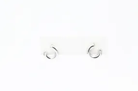 White Gold Curve Earrings