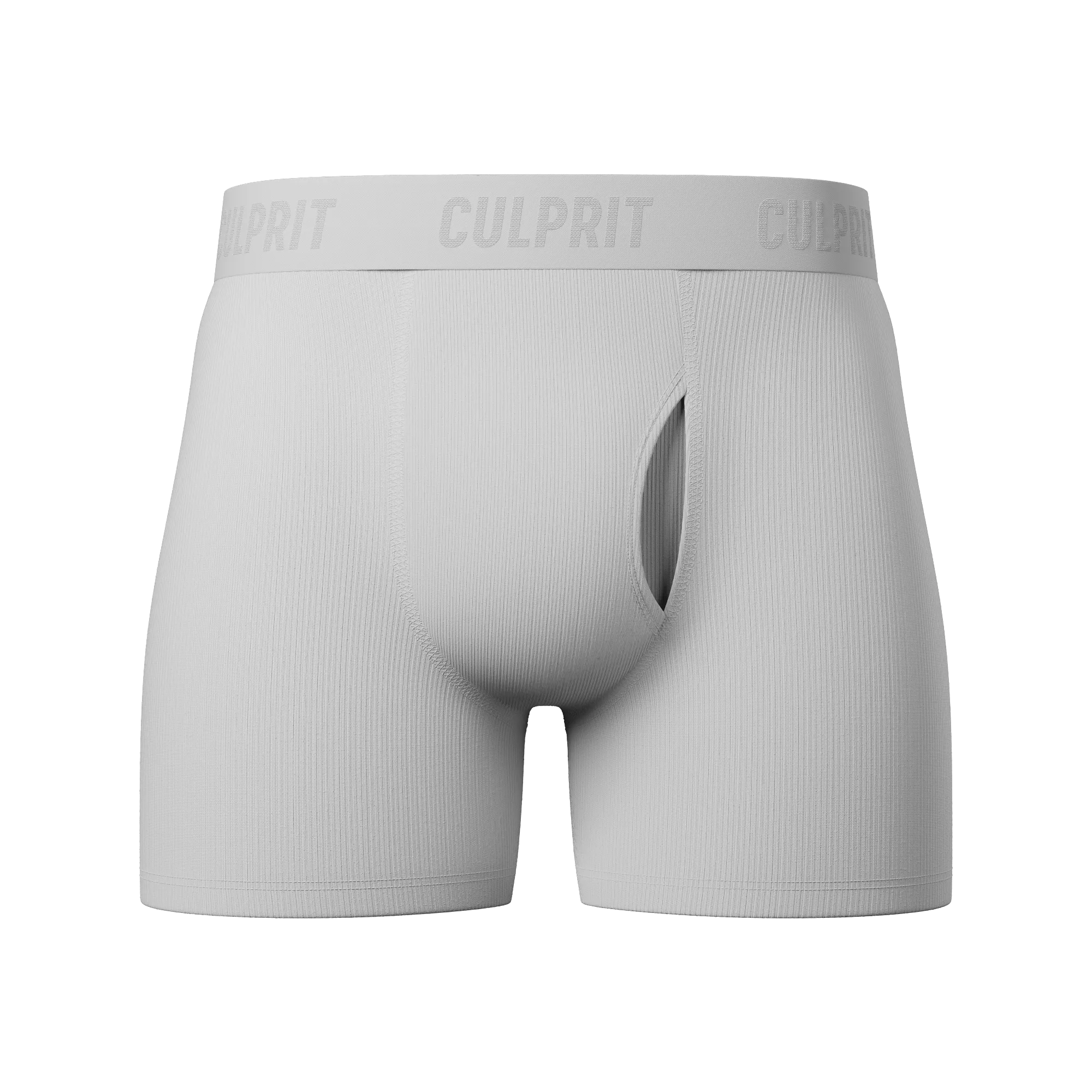 White Hot Ribbed Boxer Briefs w/ fly