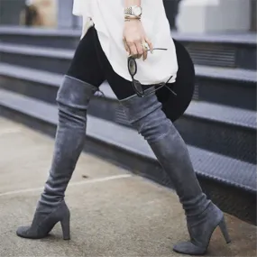 Women Faux Suede Women Over The Knee Boots