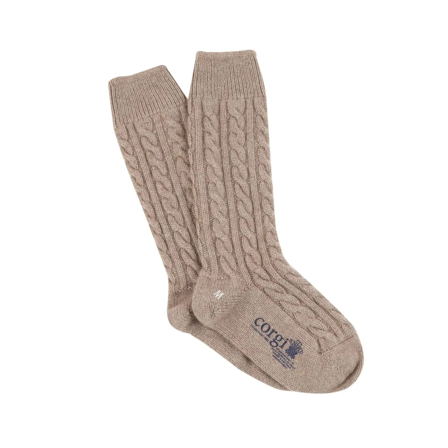 Women's Handmade 'Prince of Wales Cable' Cashmere Socks