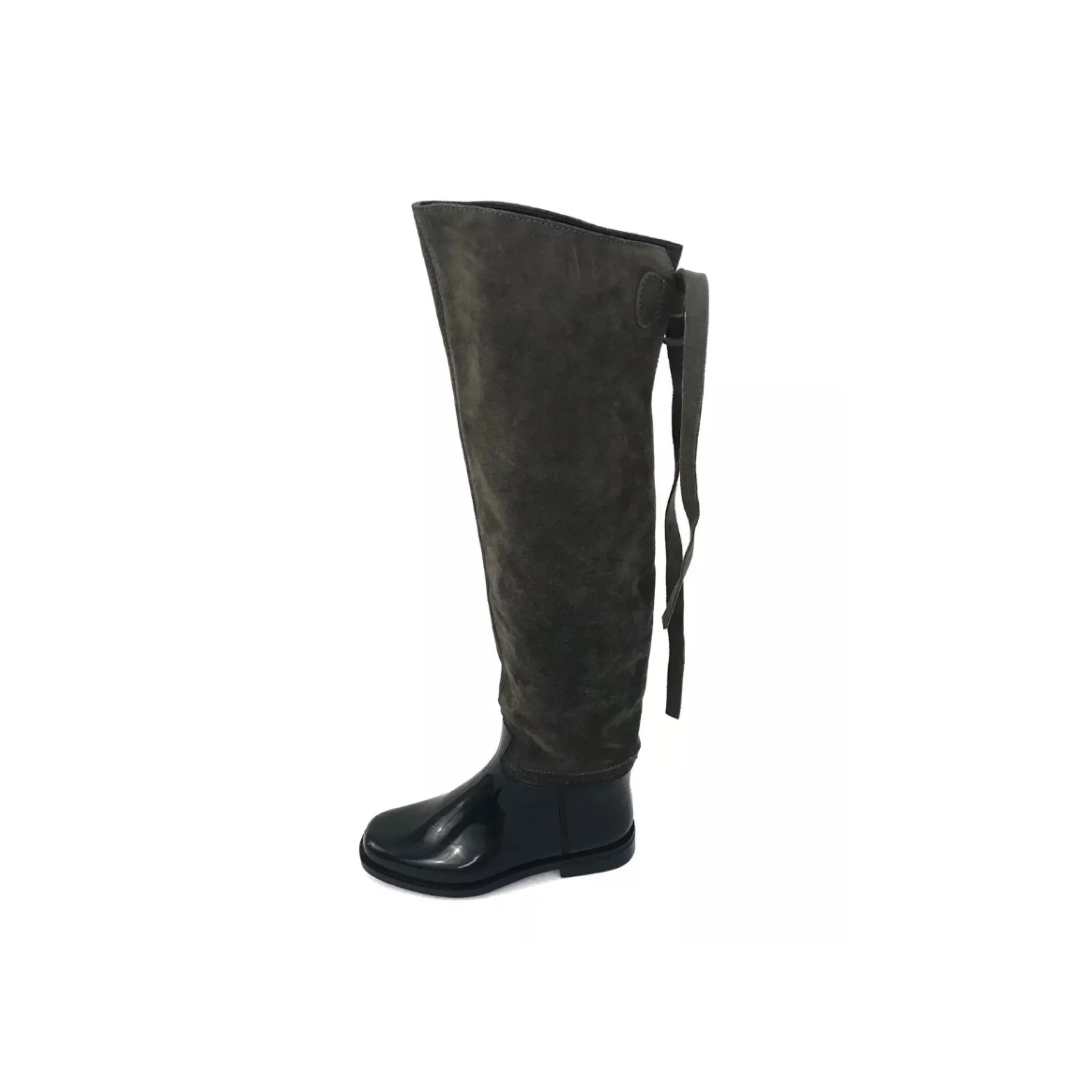 Yelena Brown Suede Patent Leather Over the Knee Boots Size US7.5 | IT38